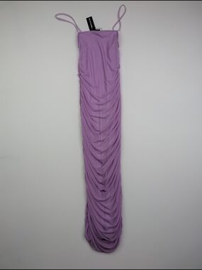 PrettyLittleThing Lavender Ruched Midi Dress